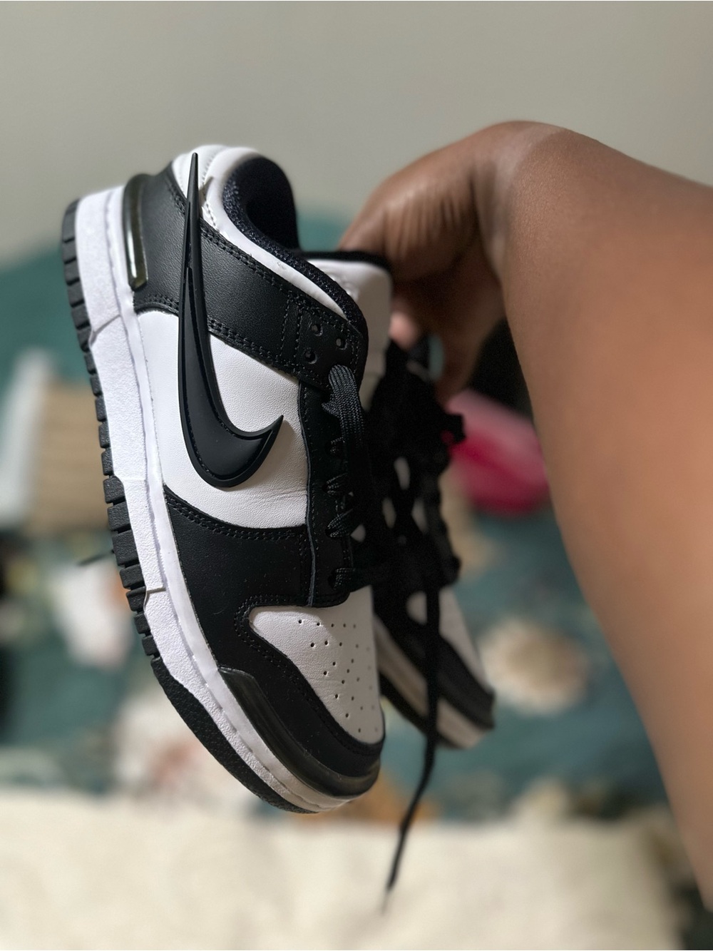 Nike Women's Black and White Low-Top Sneakers